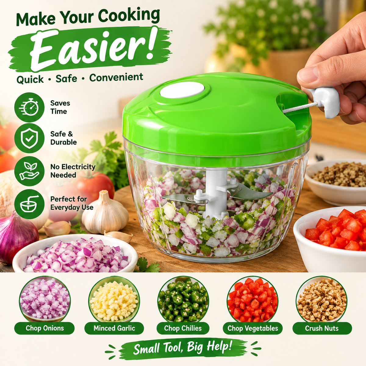 Pull String Food Chopper