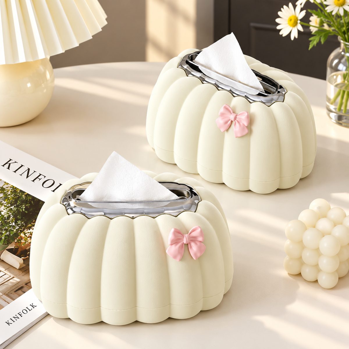 Pumpkin Tissue Box Decor for Living Room