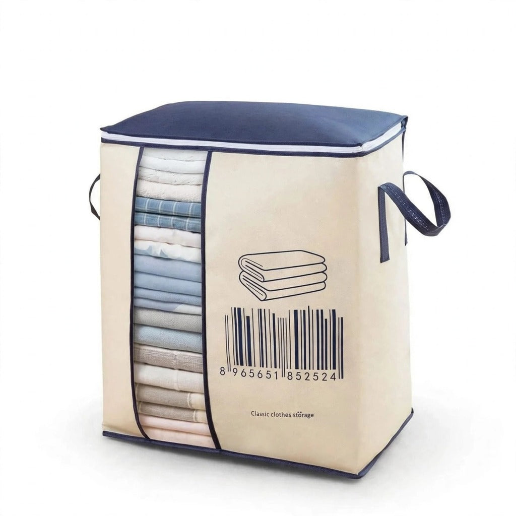 Large Non-Woven Wardrobe Storage Bag – Clothes & Blanket Organizer with Transparent Window